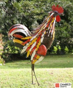 recycled metal rooster