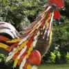 recycled metal rooster