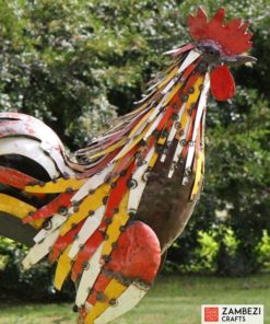 recycled metal rooster