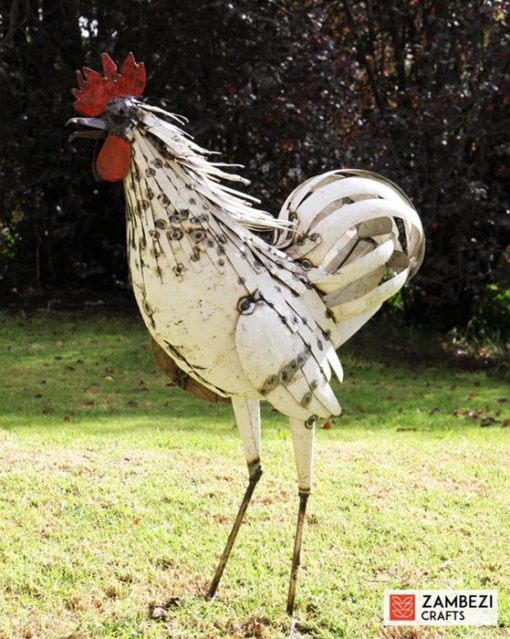 recycled metal rooster