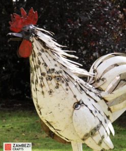 recycled metal rooster