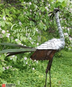 recycled metal secretary bird