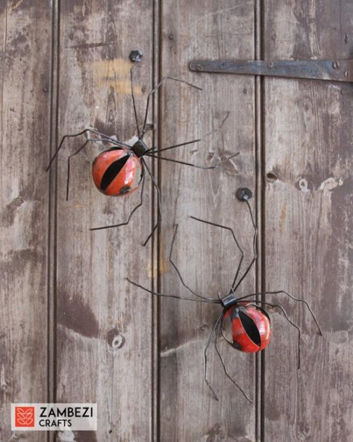 recycled metal spiders