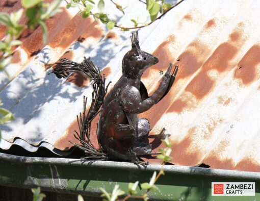 recycled metal squirrel