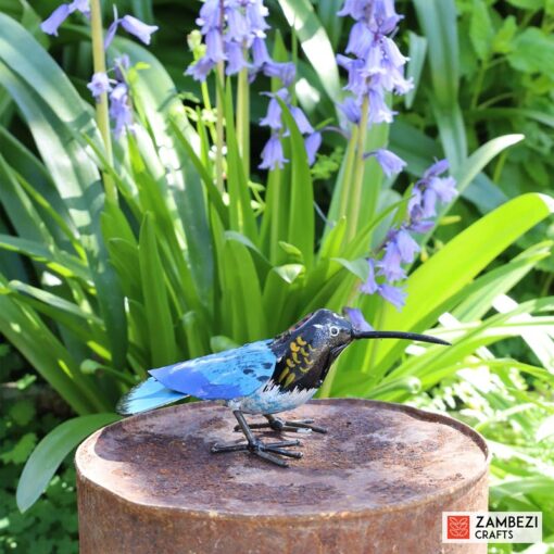 recycled metal blue sunbird