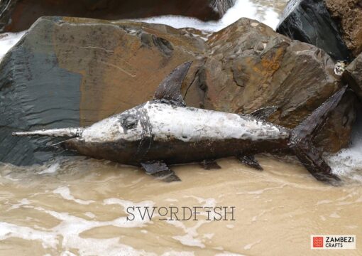 recycled metal swordfish