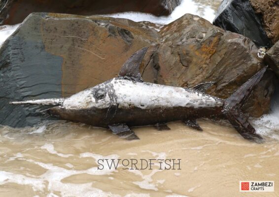 recycled metal swordfish
