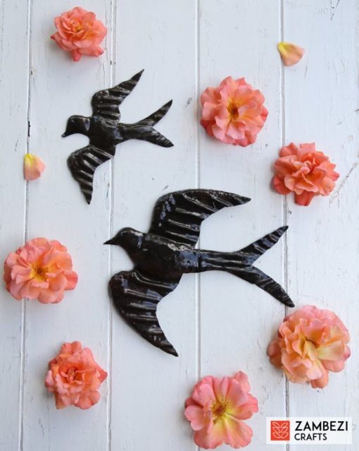 recycled metal swallows