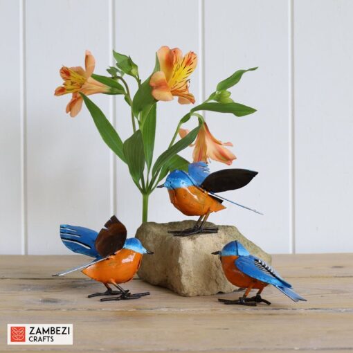 western bluebirds recycled metal