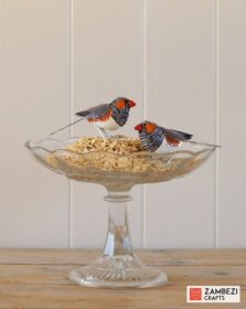 recycled metal zebra finch