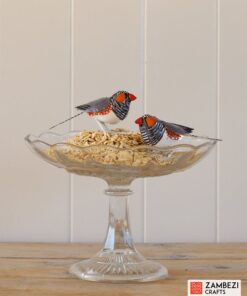 recycled metal zebra finch