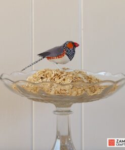 recycled metal zebra finch